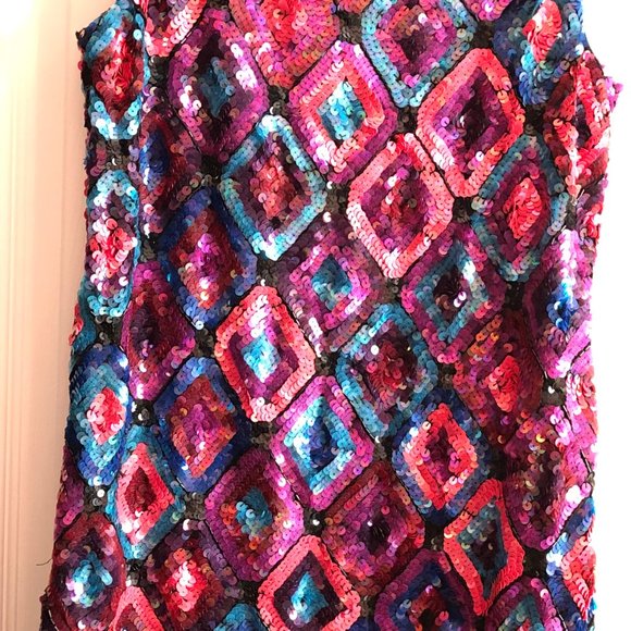 Trina Turk multi colored sequin dress size 4 - Picture 2 of 7
